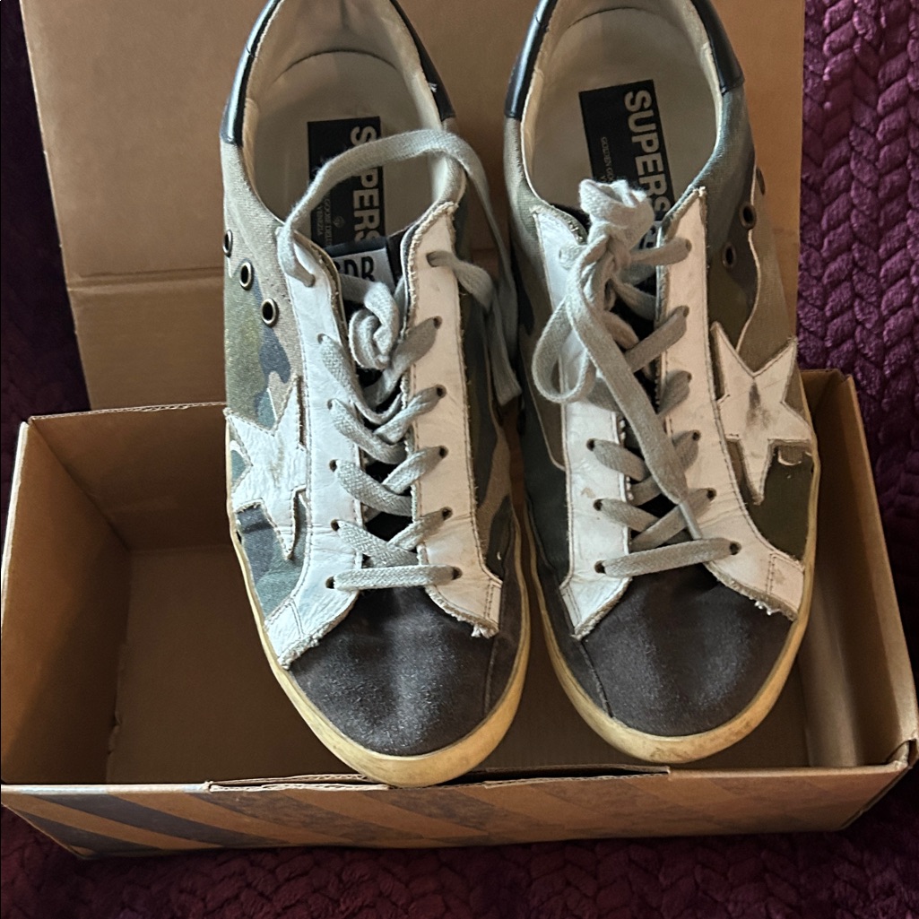 Golden Goose Superstar Camouflage Lace-Up Sneakers